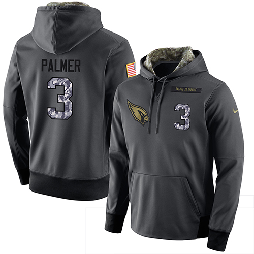 NFL Men's Nike Arizona Cardinals #3 Carson Palmer Stitched Black Anthracite Salute to Service Player Performance Hoodie - Click Image to Close